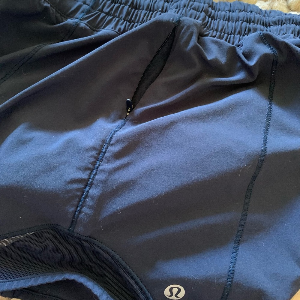 Navy Lululemon Hotty Hot shorts 4” high waisted - Picture 7 of 13